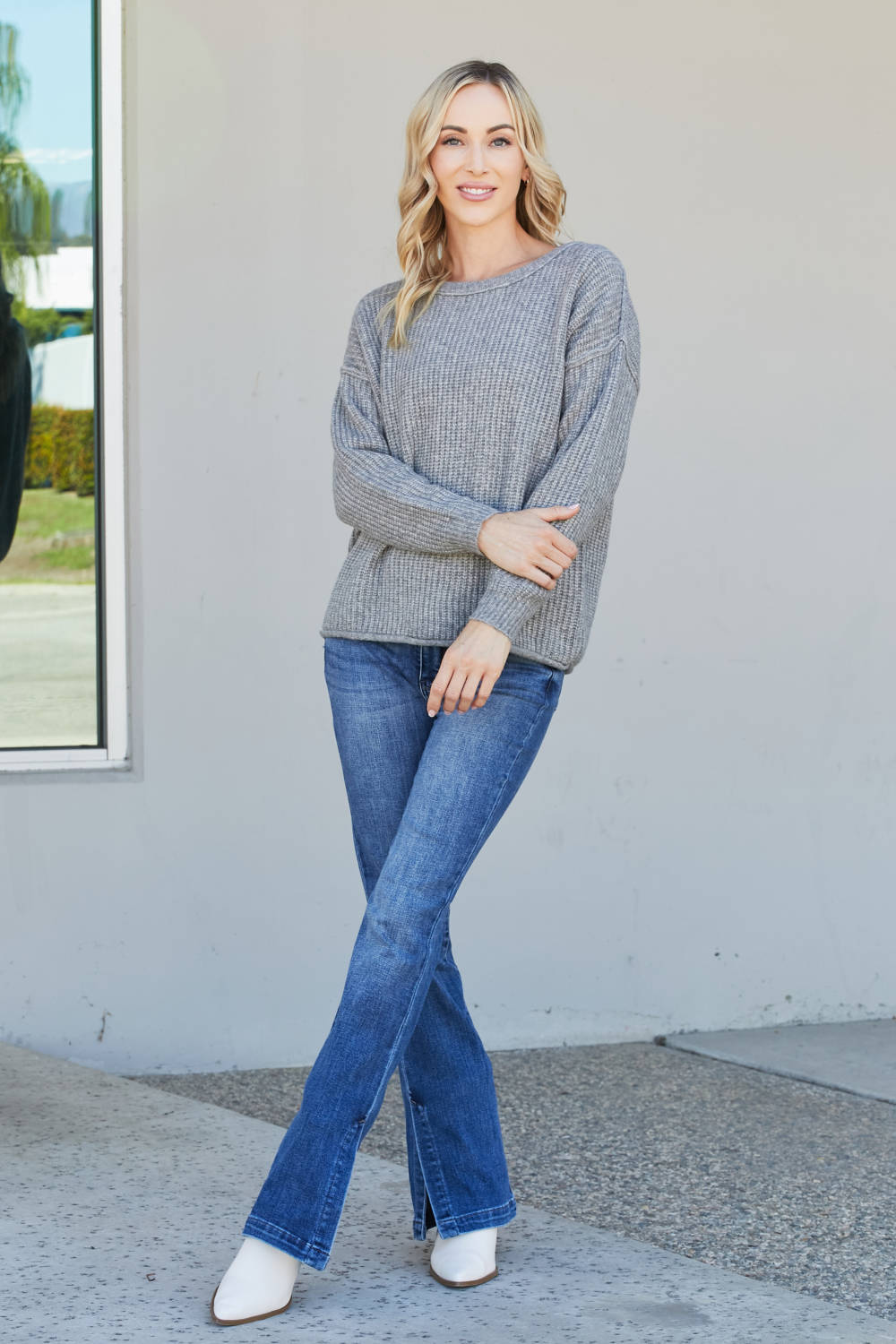 Sew In Love Full Size Raw Seam Sweater