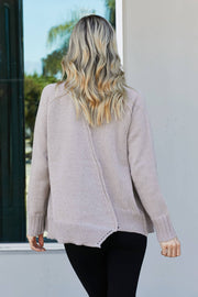 Heimish Full Size Raw Seam Slit Sweater
